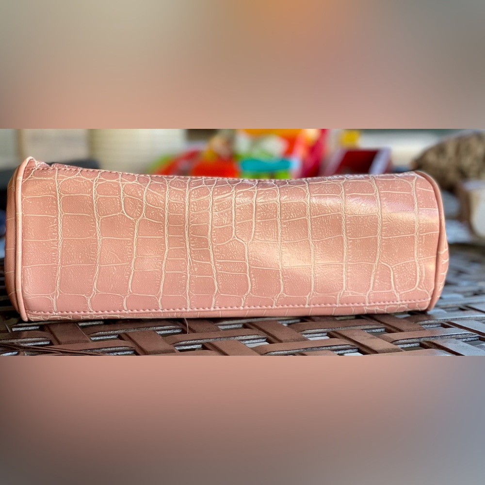 Anne Klein Blush Crocodile-Patterned Satchel - image 7